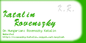 katalin rovenszky business card